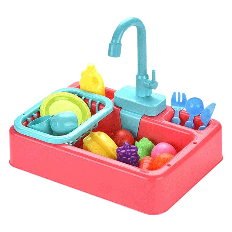 Cross-border children's kitchen dishwashing toys recycled water electric toys play house washing machine vegetable basin water
