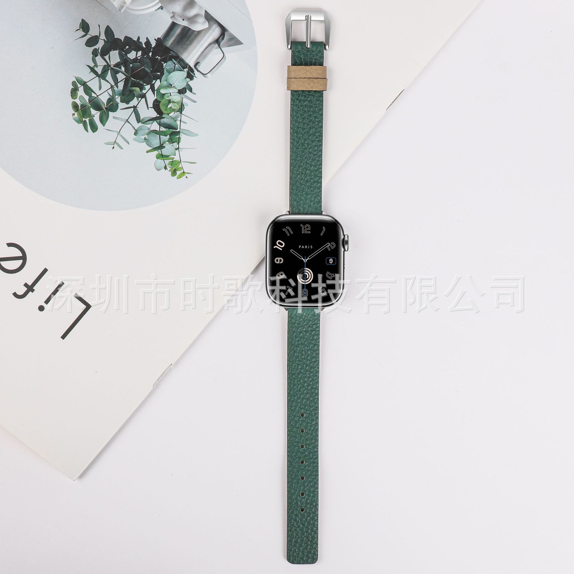 Picture of For apple watch strap litchi pattern appleiwatch1098Ultra leather autumn and winter thin strap wholesale