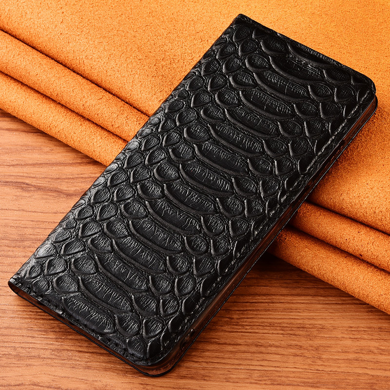 Picture of For Samsung A25 5G Phone Case Samsung A15 Genuine Leather Samsung A05 Flip Cover A05S Drop-resistant Protective Case Python