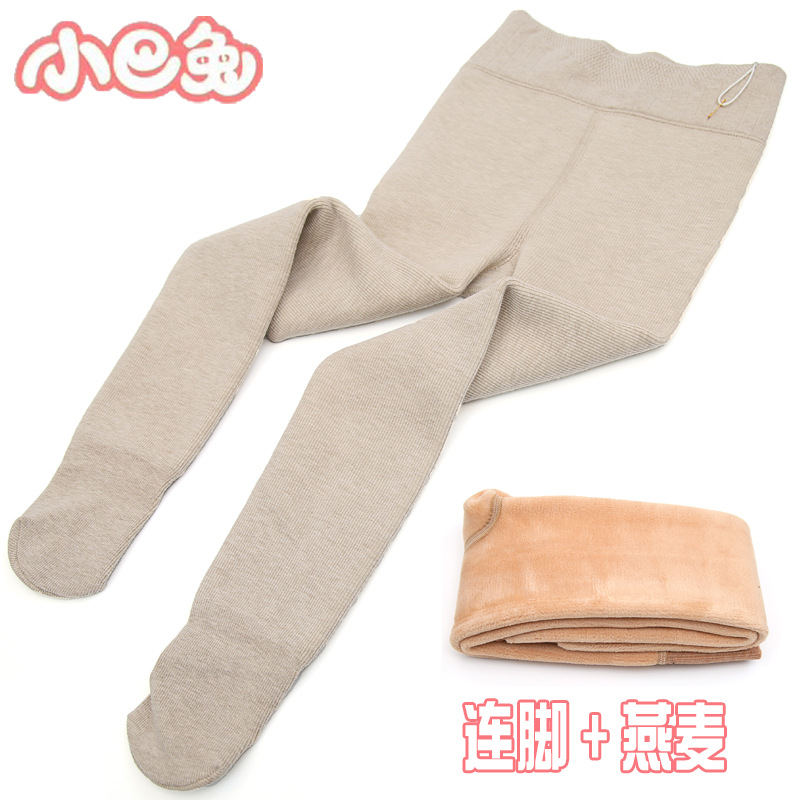 Picture of Xiaoba Rabbit Winter Thickened Girl's Children's Leggings Cotton Vertical Strip Warm Foot Air-Lined Velvet One-piece Pants Divided into Socks