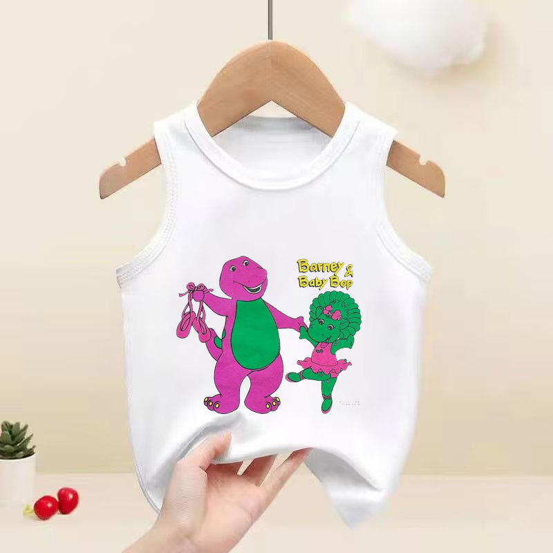 Barney Purple Dinosaur Hot New Children's Wear Sleeveless Vest Cartoon Printed Summer 653