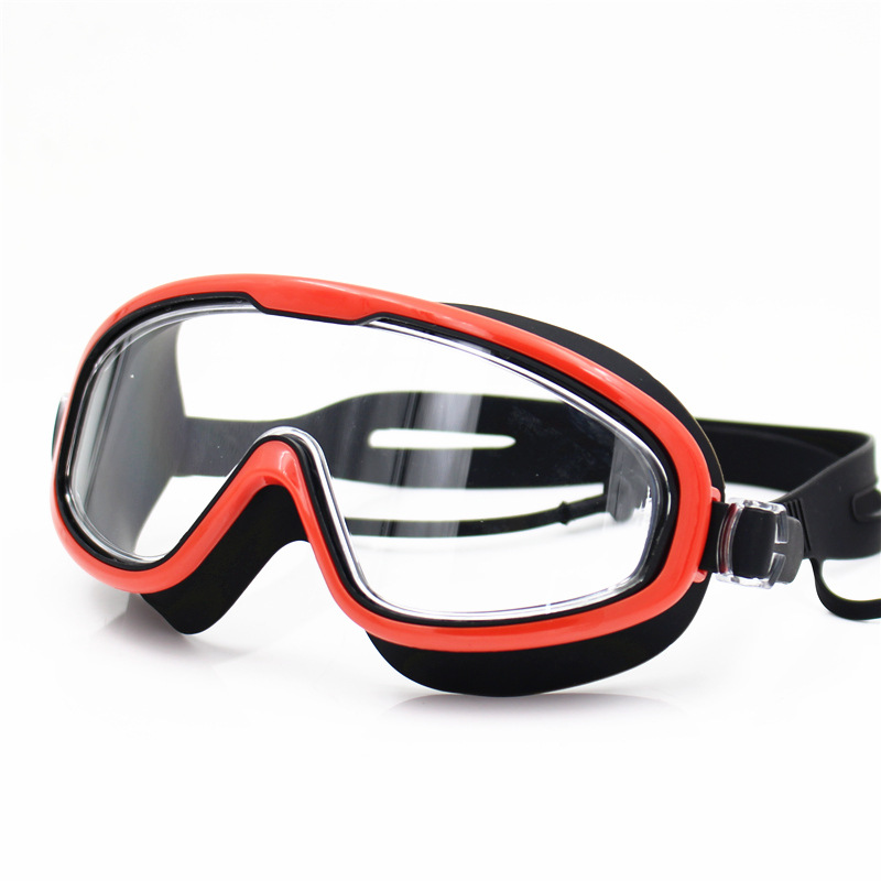Picture of Four Seasons Silicone Goggles Large Frame HD Waterproof Anti-fog Swimming Glasses Men and Women Adult Children's Diving Goggles Equipment