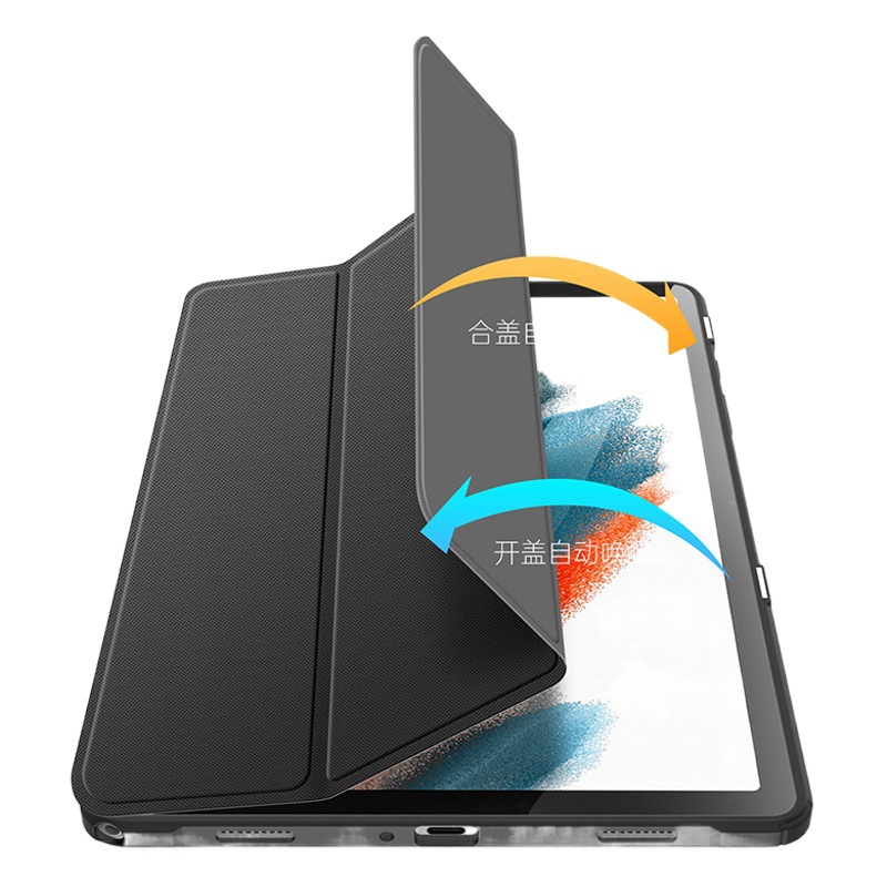 For Samsung TabA9Plus Flat Protective Case Wholesale Acrylic Transparent Trifold Flip Leather Case Lightweight