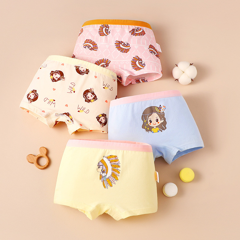 Picture of All cotton girls underwear children's underwear wholesale shaking sound boxer pants large children's underwear girl underwear baby cotton