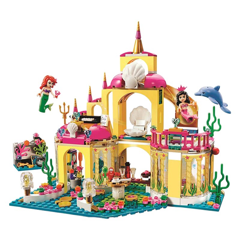 JG306 Building Blocks Girl Assembled Building Blocks Compatible with Lego Ariel Princess Underwater Palace Mermaid 1
