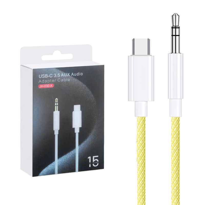Picture of Suitable for Letv Apple 15 Universal Macaron Aux Car Audio Adapter Cable Type-C to 3.5mm Audio Cable