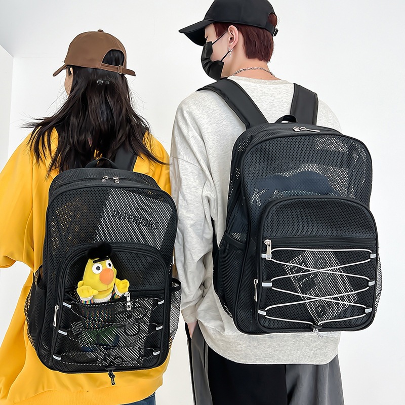 Schoolbag Women's Large Capacity Backpack Male Students Handsome Schoolbag High School Junior High School Students Back Travel Back