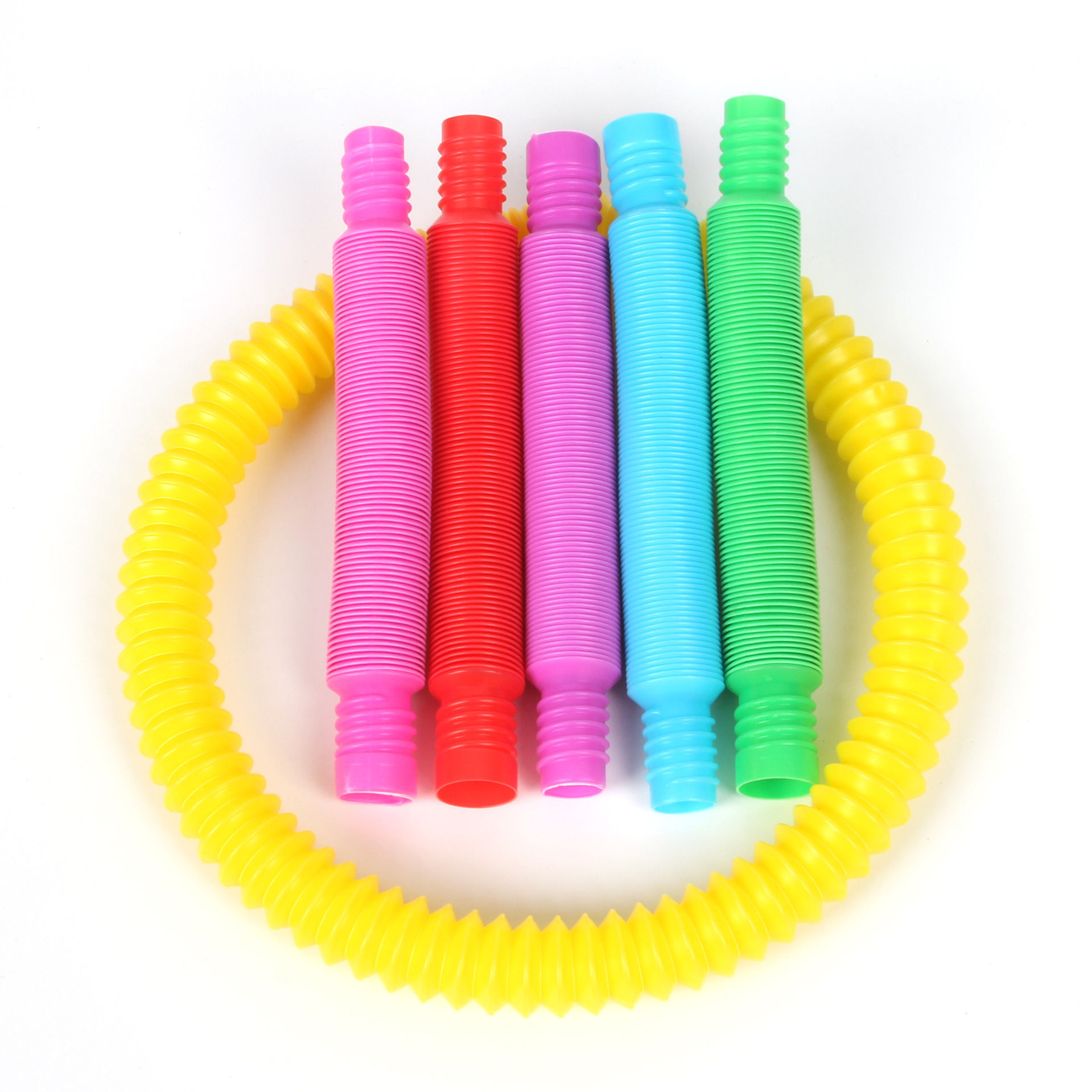 Picture of Cross-border pop tube color stretch plastic tube corrugated decompression tube vent telescopic tube decompression toy wholesale