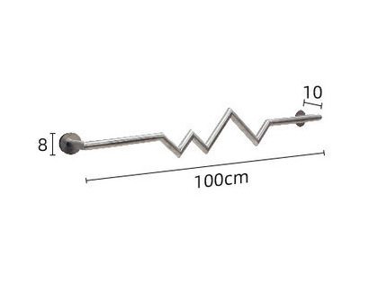 Picture of Stainless Steel Positive Hanging Display Rod Children's Clothing Store Display Rack Wall Hanging One-word Shelf Point Hanging Clothing Store Hanging Hangers