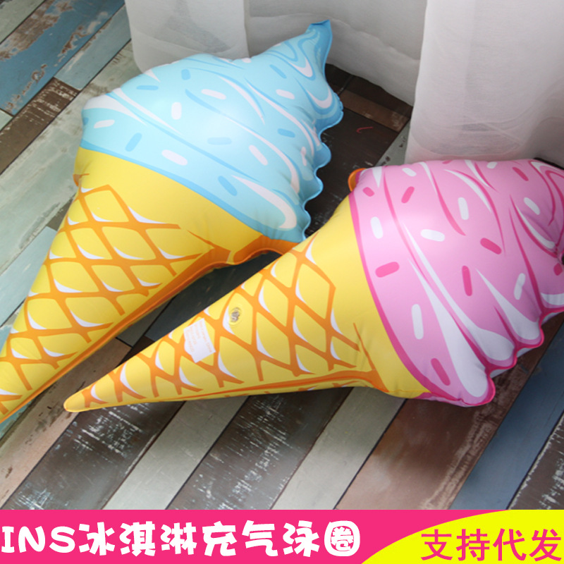 Picture of Wholesale inflatable ice cream water inflatable toy swimming ring European and American star concave shaped artifact swimming ring in stock