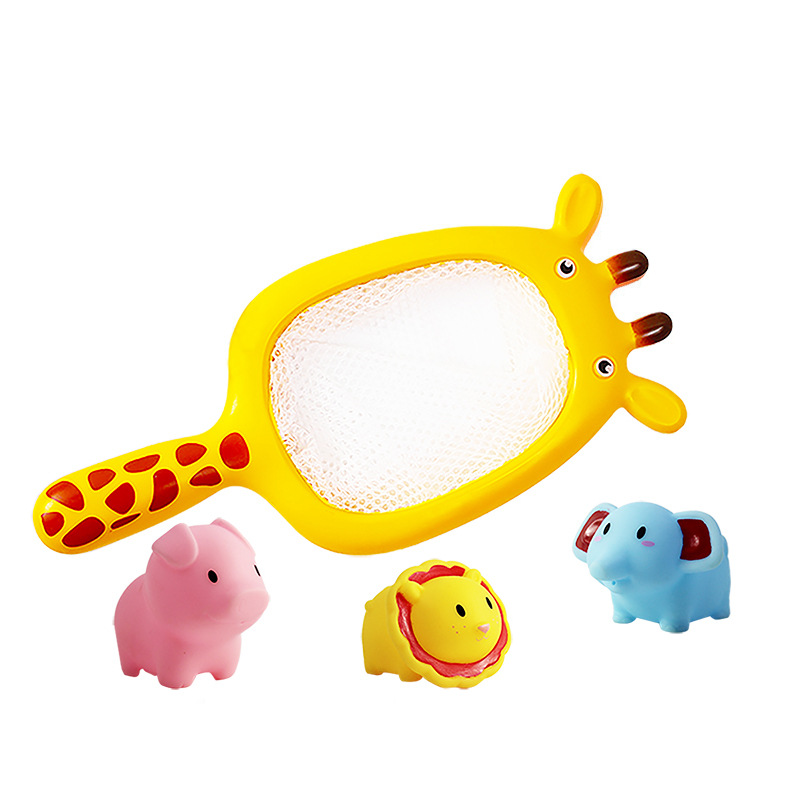 Picture of Children's water spray temperature-sensitive color-changing animal bathroom toy shark fishing Bath Pond glue playing water fishing fish toy