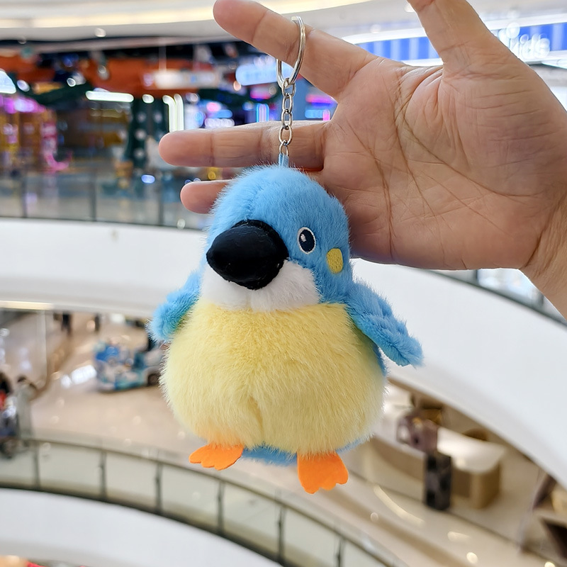 Picture of Cute Artificial Parrot Plush Pendant Bird Doll Keychain School Bag Pendant Claw Machine Gift Batch