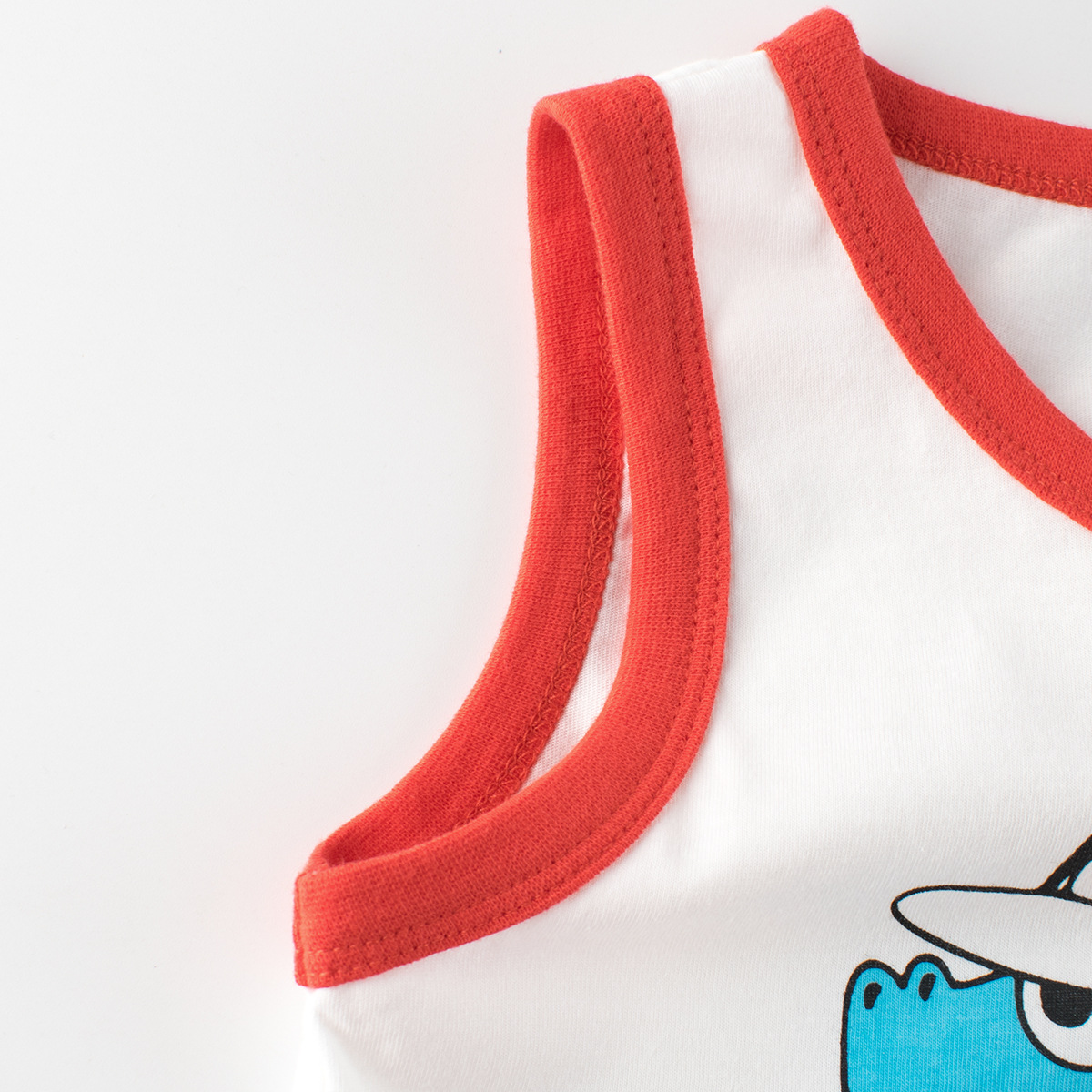 Picture of 27kids Summer Children's Wear New Children's Vest Cartoon Dinosaur Male Baby Clothes Sleeveless Clothes Shake Sound Supply