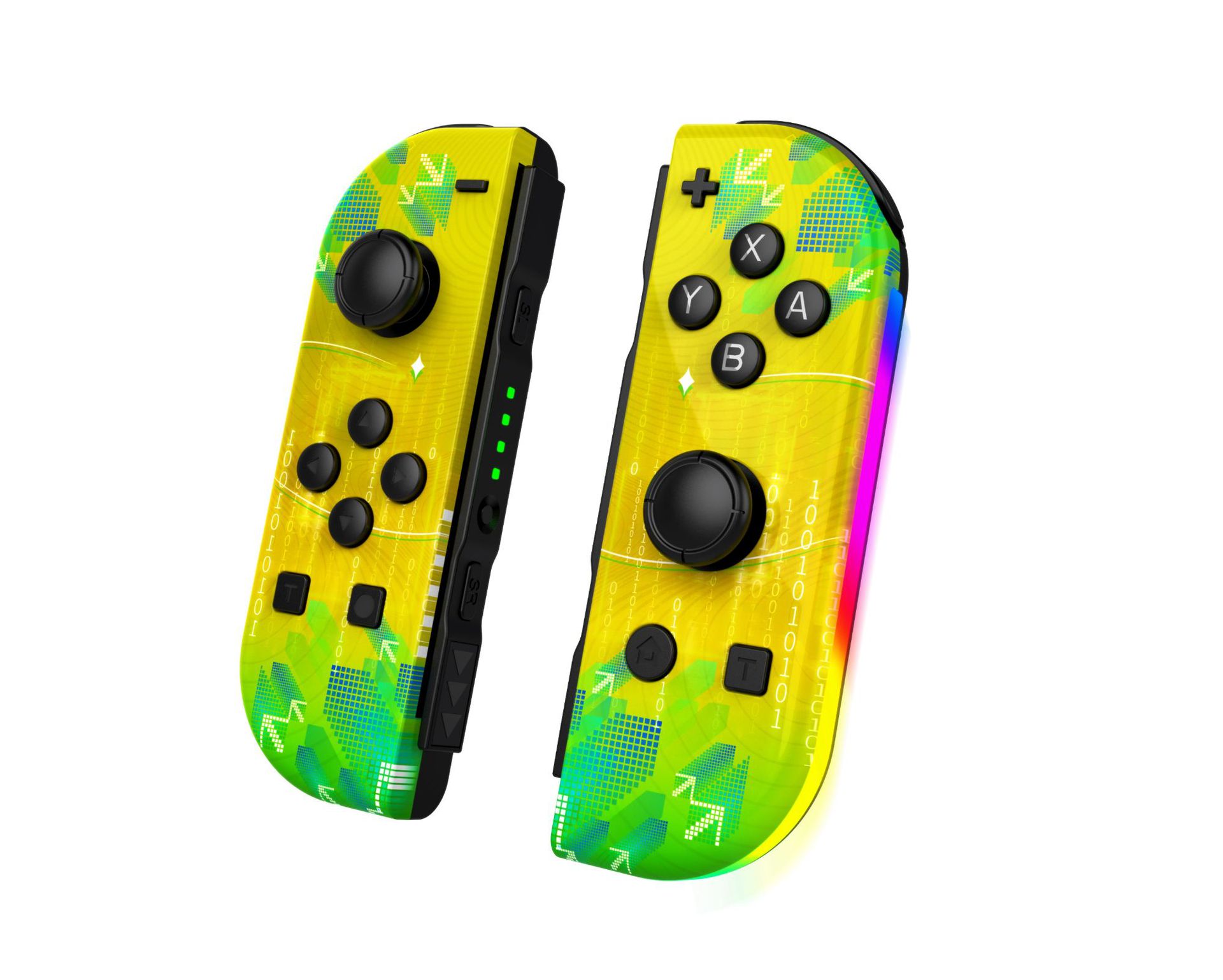 Picture of Switchjoycon left and right gamepad with RGB light wake-up vibration dazzling body sense Bluetooth gamepad