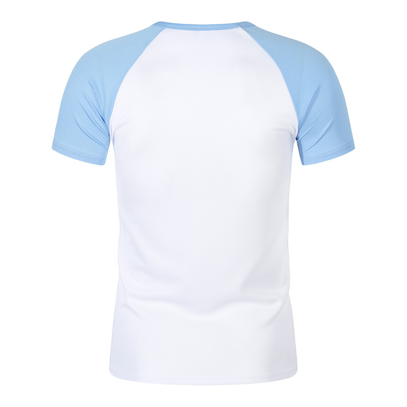 Picture of 180g Quick-drying Mesh Shoulder Contrast Crewneck T-shirt Men's and Women's Summer Leisure T-shirt Support LOGO Printing