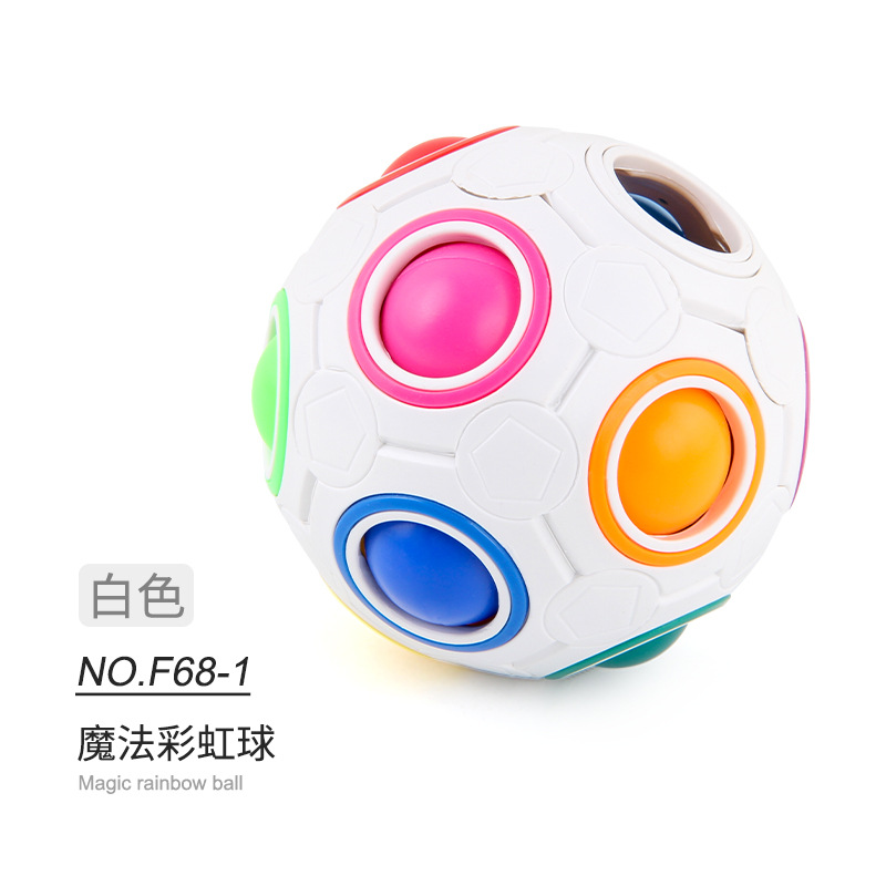 Picture of Cross-border Amazon Rainbow Ball Decompression Spinning Top Children's Educational Round Twelve-hole Mixed Color Magic Ball Toy