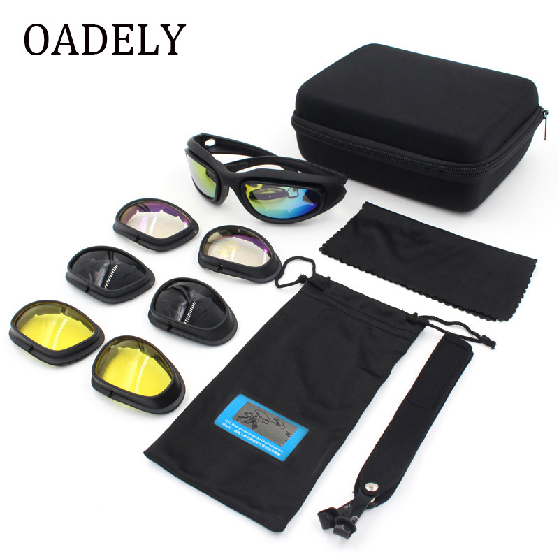 Factory in stock C5 Polarized Shooting Glasses Tactical Sunglasses Night Vision Paintball Glasses Windshield Glasses Cycling Glasses