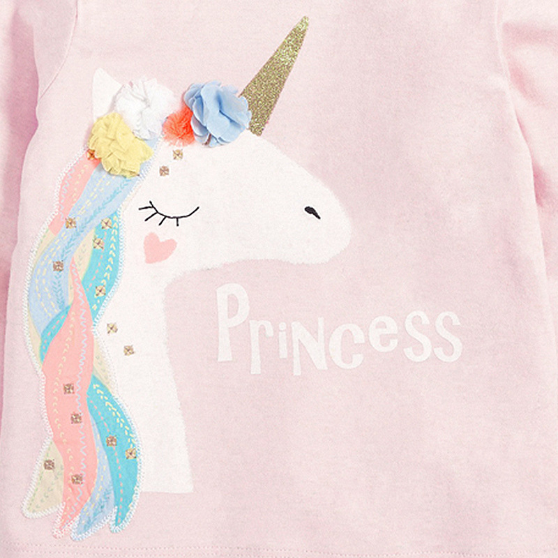 Picture of Factory wholesale children's T-shirt Autumn New European and American children's clothing children's T-shirt unicorn girls long sleeve T-shirt