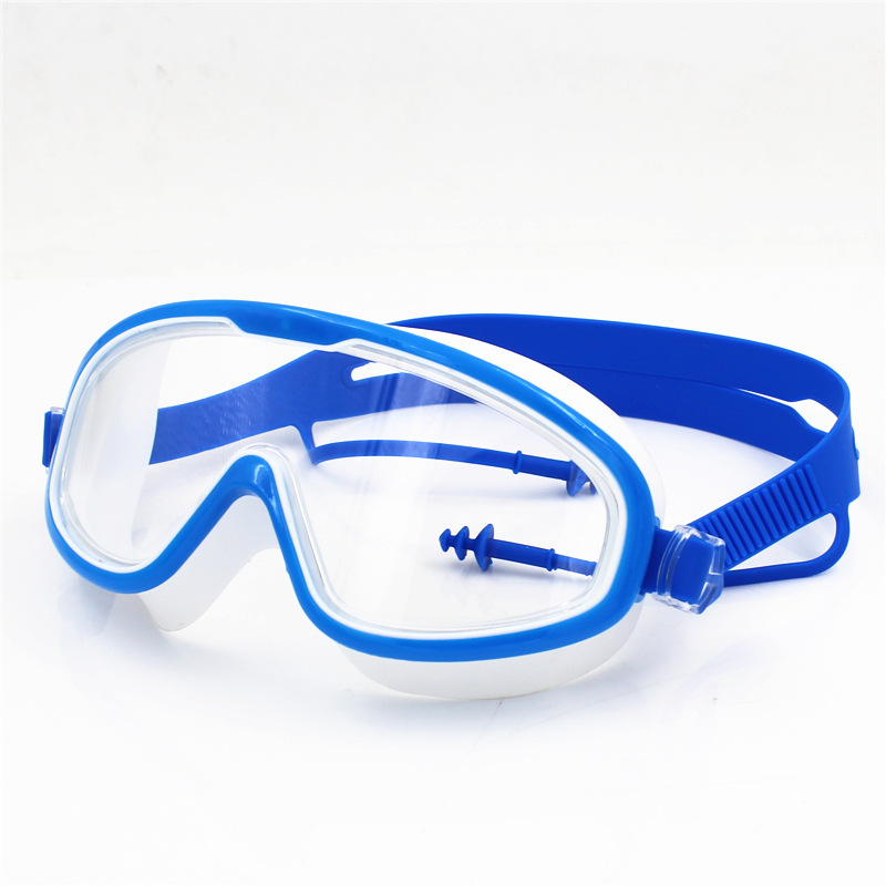 Picture of Four Seasons Silicone Goggles Large Frame HD Waterproof Anti-fog Swimming Glasses Men and Women Adult Children's Diving Goggles Equipment