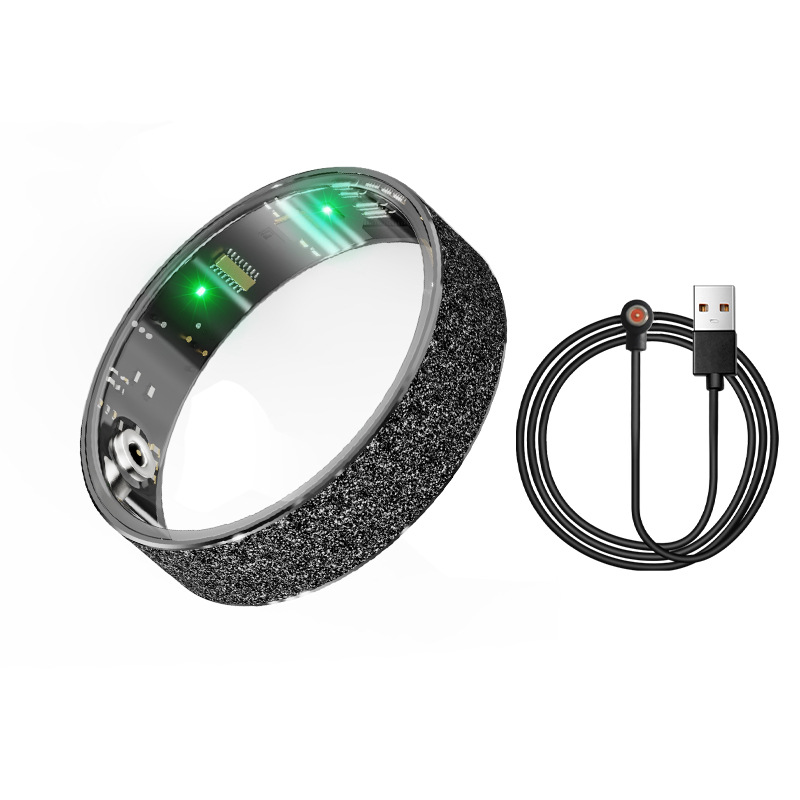 Picture of V3 Cross-border Frosted Smart Ring European and American Simple Couple Heart Rate Blood Oxygen Sleep Meter Step Emotion Detector Bracelet