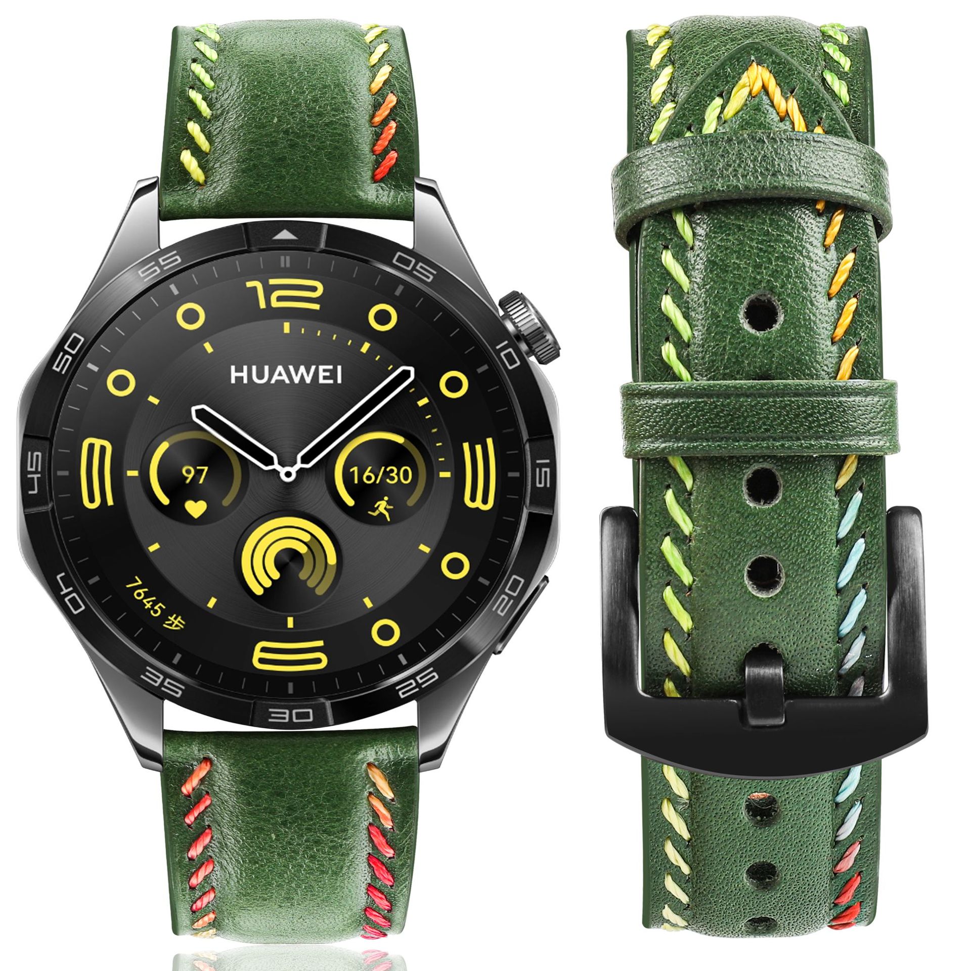 Picture of Suitable for Huawei watch strap genuine leather handmade car line Samsung strap 22mm men and women strap in stock Jiaming Universal