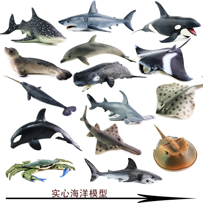 Cross-border Marine Animal Model Solid Simulation Marine Life Toy Shark Whale Model Ornaments Educational Toys