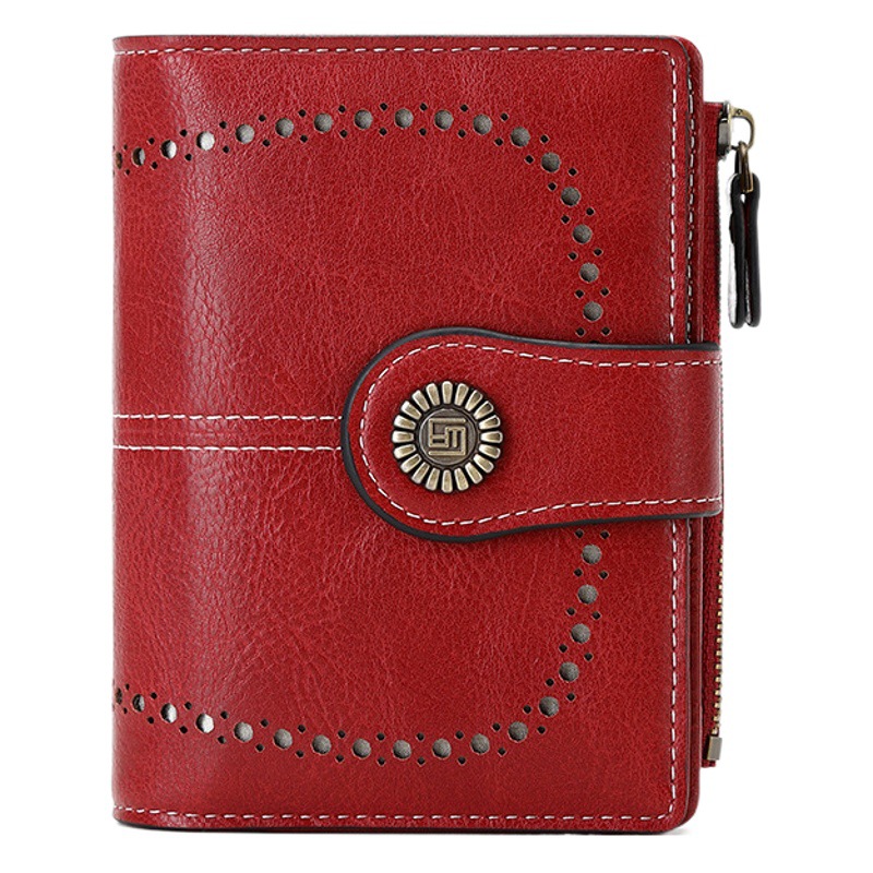 Wallet Women's Fashion Cross-Border Rfid Anti-Magnetic Wallet Short Zipper Buckle Wallet European and American New Large Capacity Women