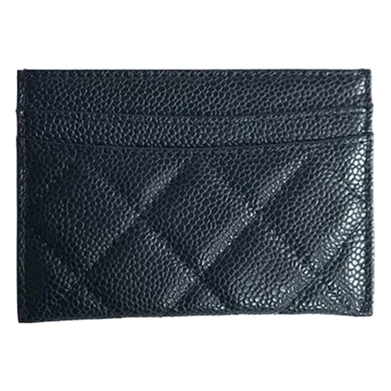 Lingge Xiaoxiang Style Luxury High Quality Genuine Leather ID Credit Card Holder Coin Purse Cowhide Caviar Card Holder Cross-border Explosions