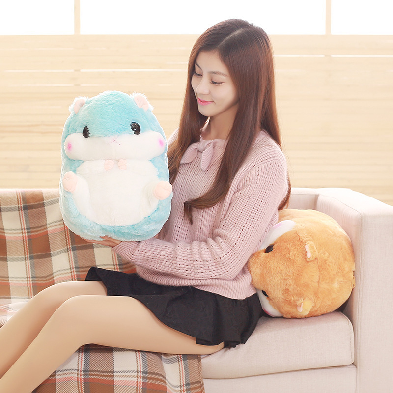 Picture of Hamster Cartoon Pillow Blanket Car Pillow Quilt Dual-purpose Cushion Quilt Large Air-conditioning Quilt Pillow Coral Fleece Blanket