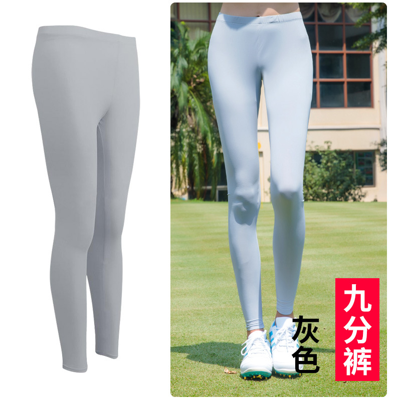 Picture of TYGJ Golf Clothing Women's Sunscreen Pants Summer Thin Ice Silk Leggings Breathable Foot Socks