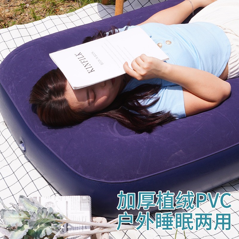 Picture of Cross-Border Popular Combination Pvc Flocked Inflatable Mattress Outdoor Camping Tent Sleeping Pad Floor Mat Home Air Mattress