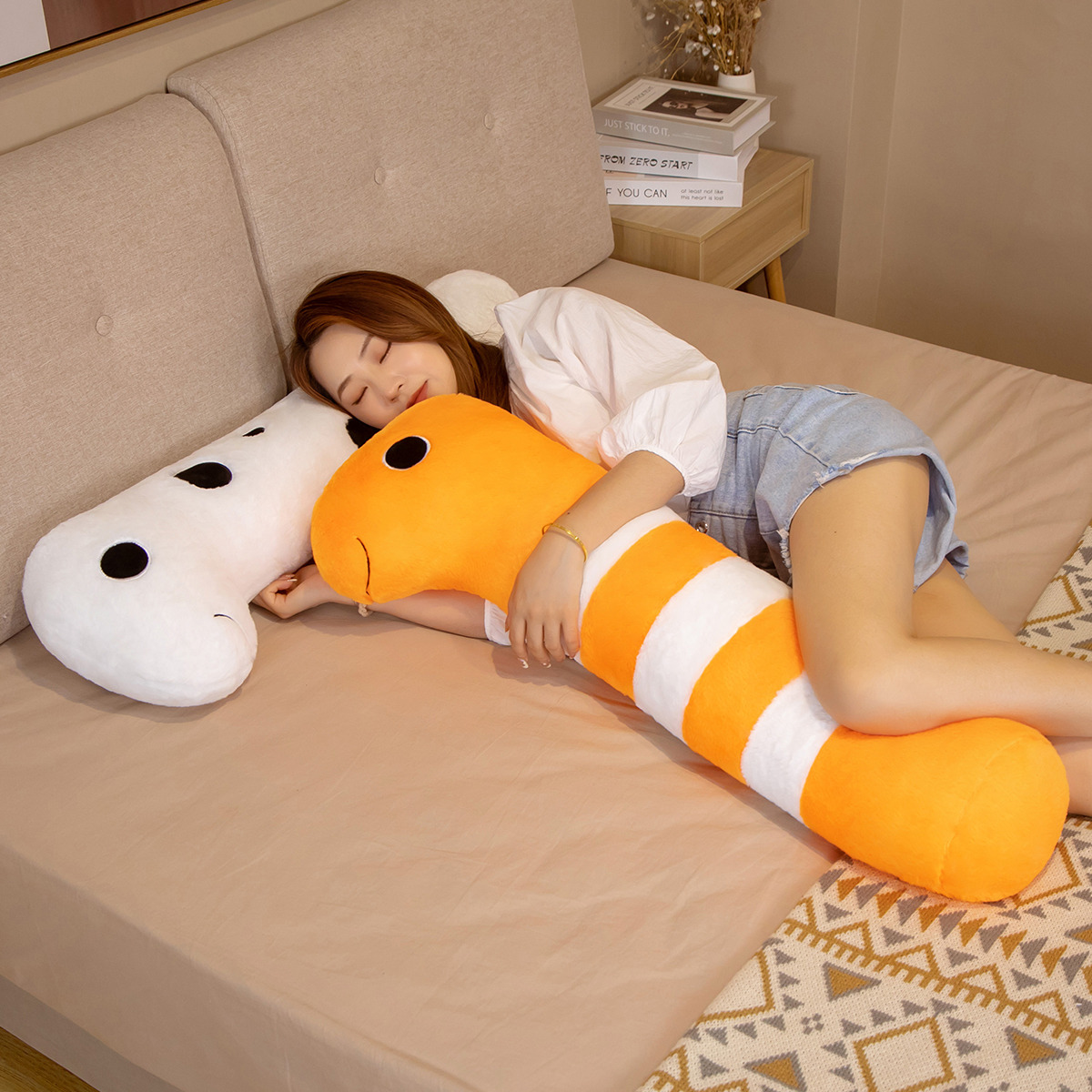 Picture of Rabbit Hair Simulation Large Moray Eel Leg Sleeping Doll Pillow Winter Warm Girl Valentine's Day Gift Moray Eel Pillow