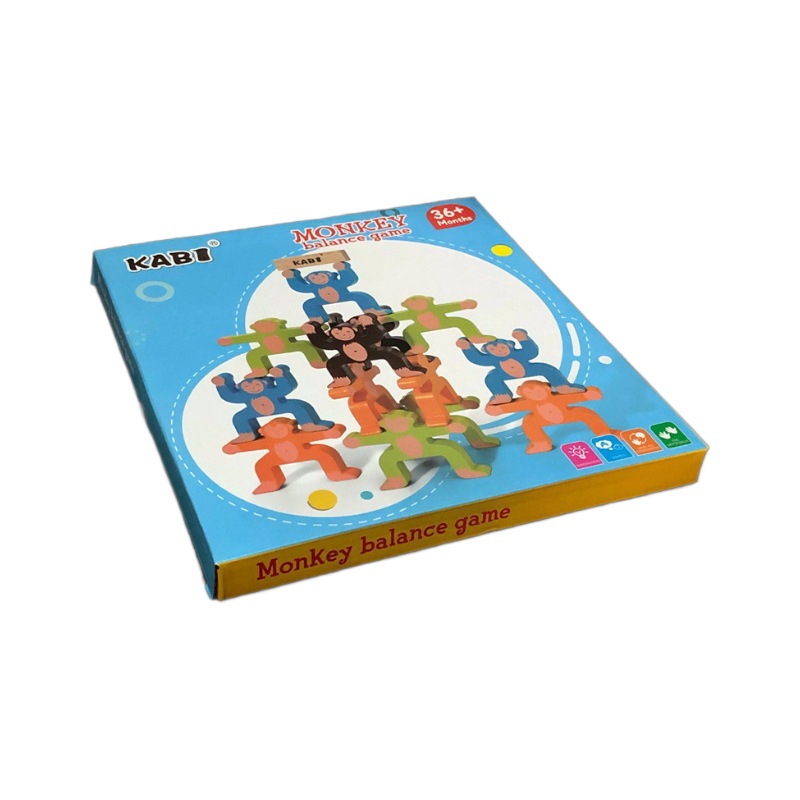 Picture of Early Education Enlightenment Monkey Balance Building Block Game Wooden Children's Hand-Eye Coordination Balance Ability Training Educational Toys