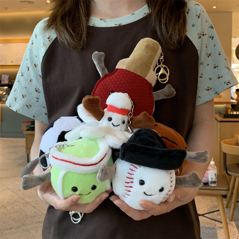 Picture of Cross-Border Basketball Pendant Football Volleyball Doll Pillow Simulation Badminton Doll Plush Pendant Creative Keychain