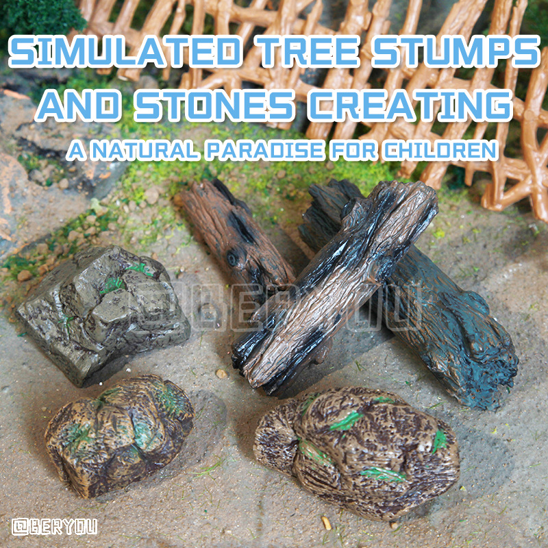 Simulation stone stump branch ornaments model stone rockery shape ornaments scene stone props cross-border
