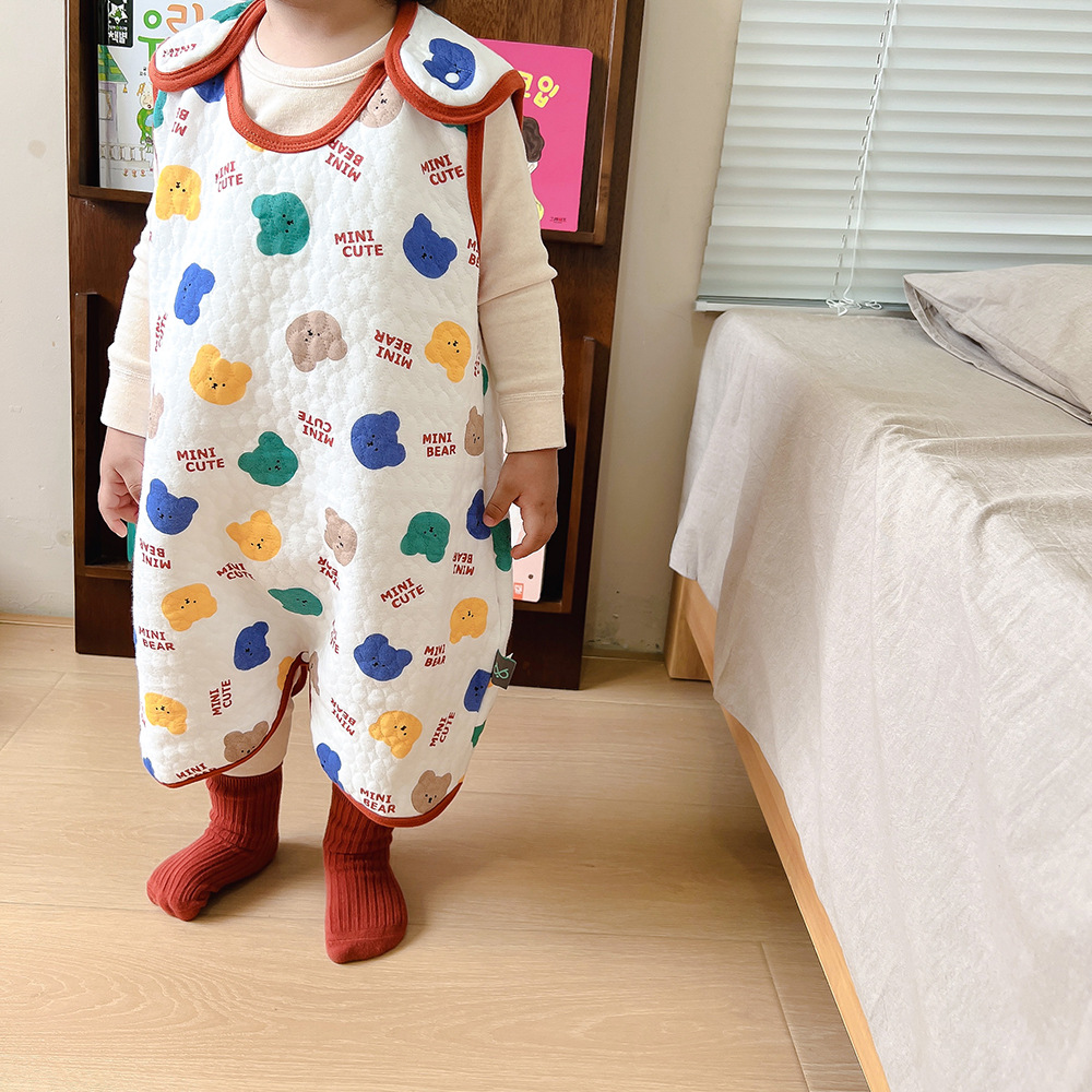 Picture of Children's Nightgown Winter Three-layer Quilted Sleeping Bag Infant Winter One-piece Pajamas Kick-proof Sleeping Bag for Children