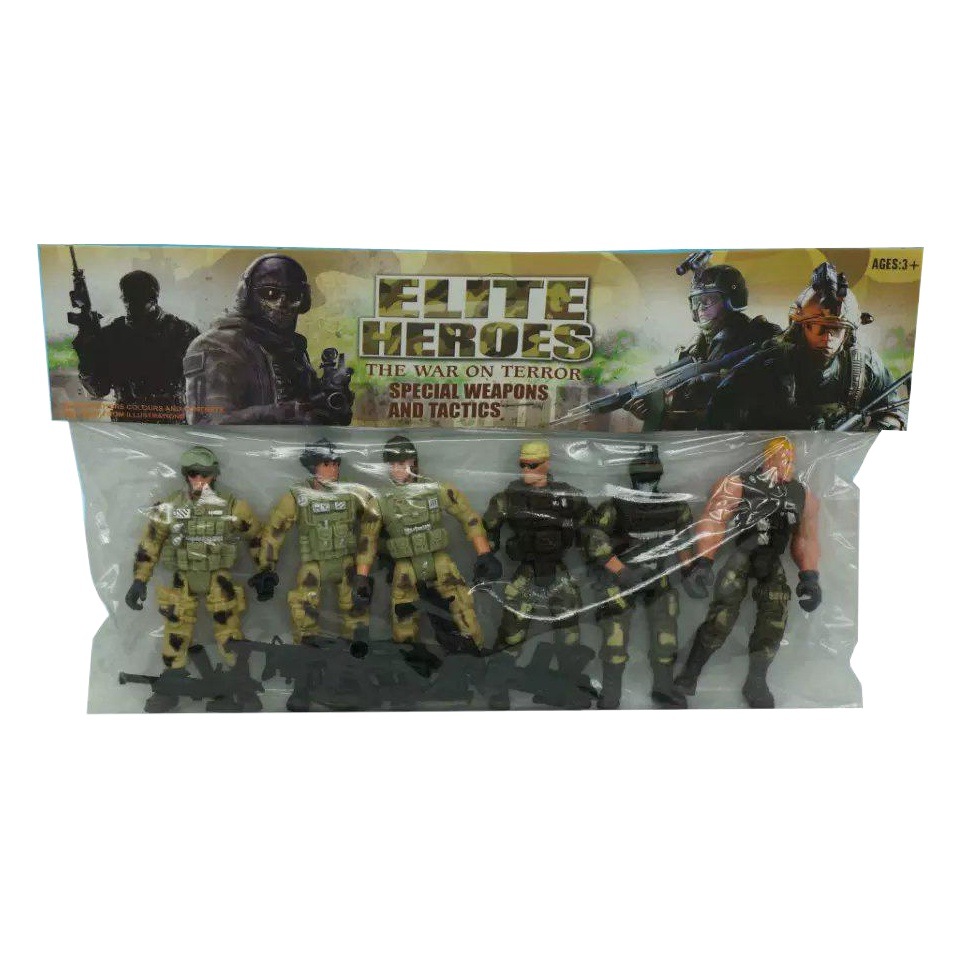 Military Soldier 6 Police Soldier Model with Joint Movable Modern Soldier with Weapon CS Counter-Terrorism Elite