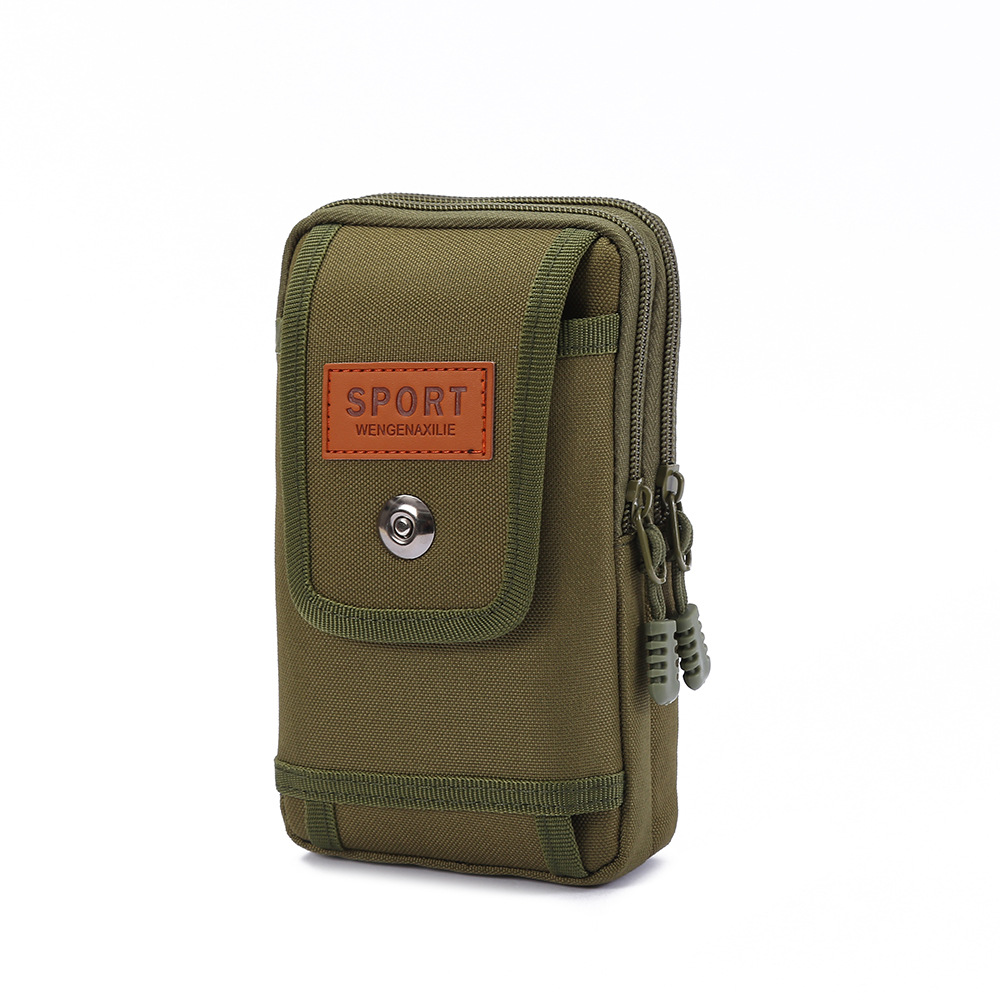 Picture of Creative Flip Canvas Waist Bag Men's Business Durable Multi-Layer Coin Purse Construction Site Work Portable Zipper Mobile Phone Bag