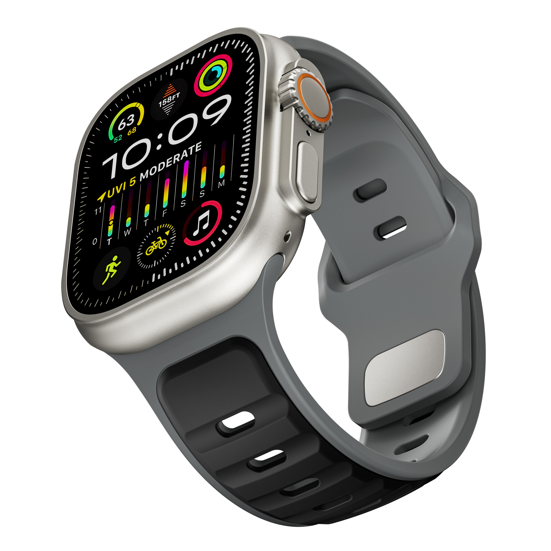 Picture of For Apple Watch Silicone Strap appleiwatchS10 Generation 9Ultra Norman Two Color Watch Strap Wholesale