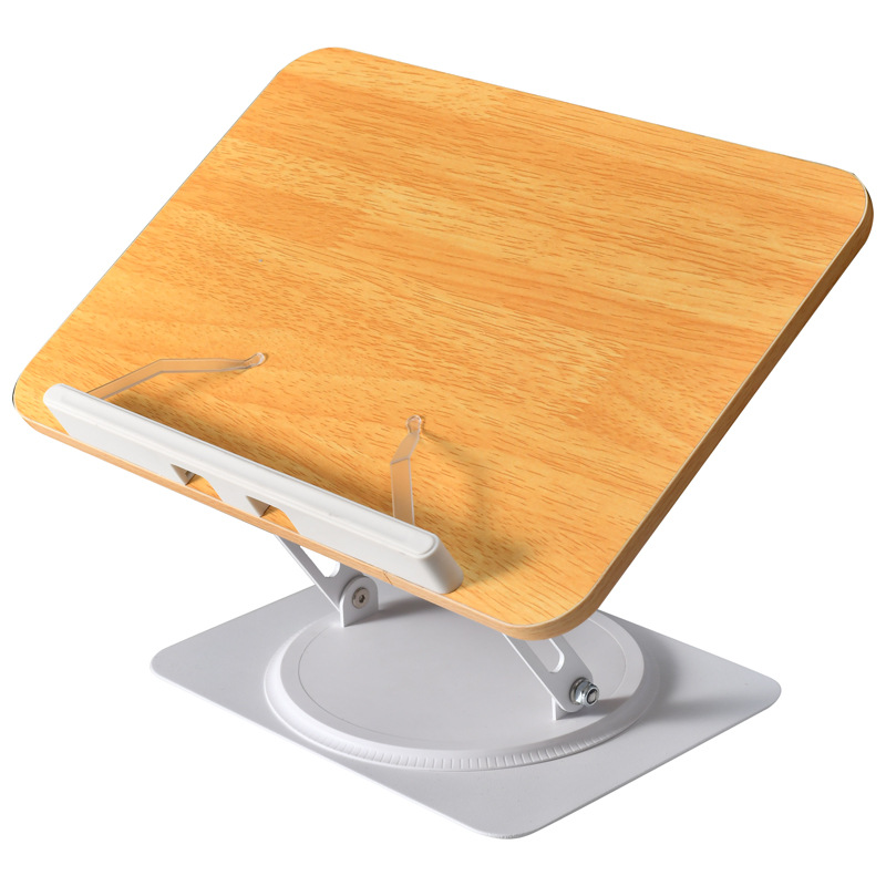 Picture of Solid Wood Rotating Reading Bracket Tablet Support Frame Computer Reading Artifact Desktop Bed Floor Suitable for iPad