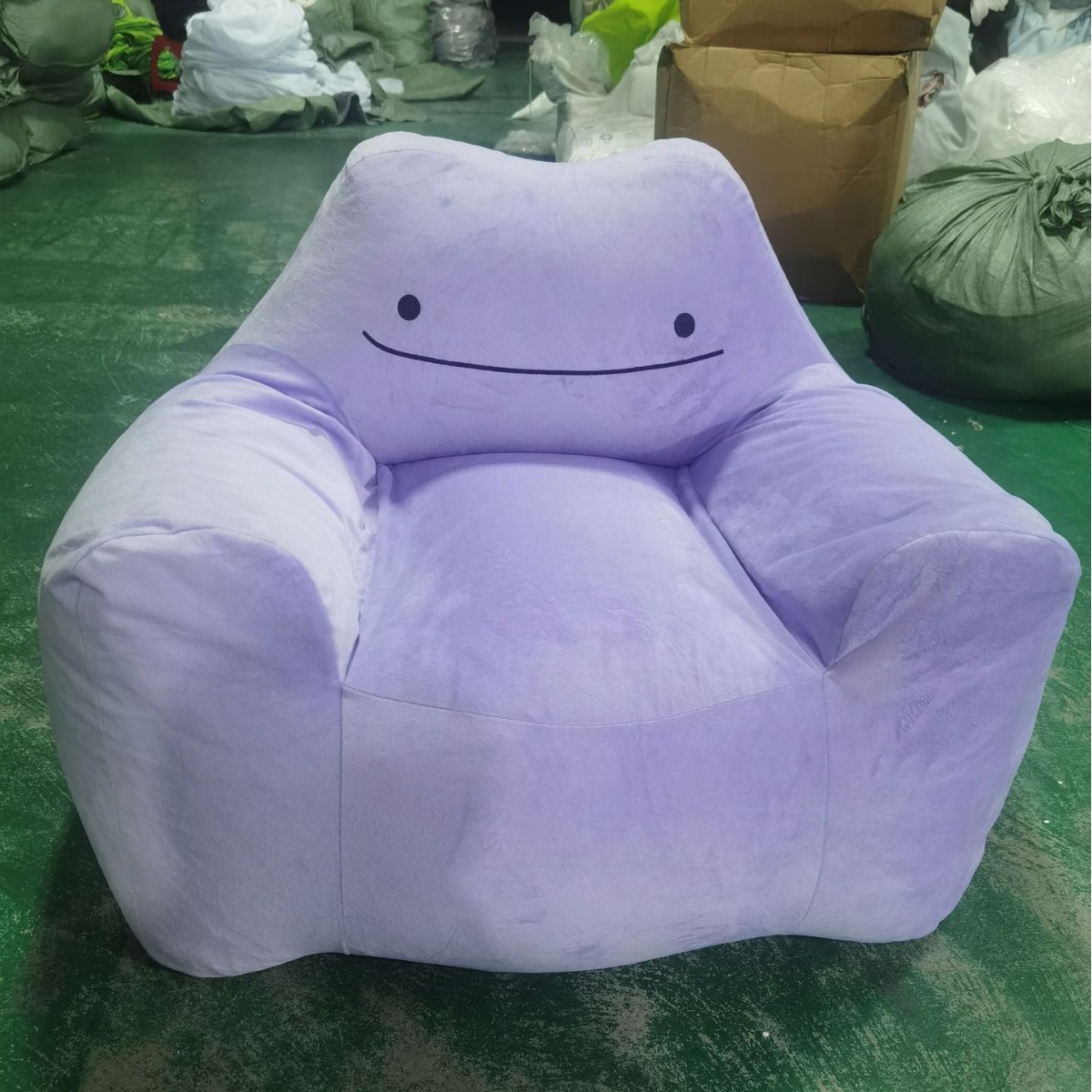 Picture of Armrest Smiley Face Lazy Sofa with Footrest for Living Room, Single-Person Leisure Personalized Fabric Sofa Available for Dropshipping