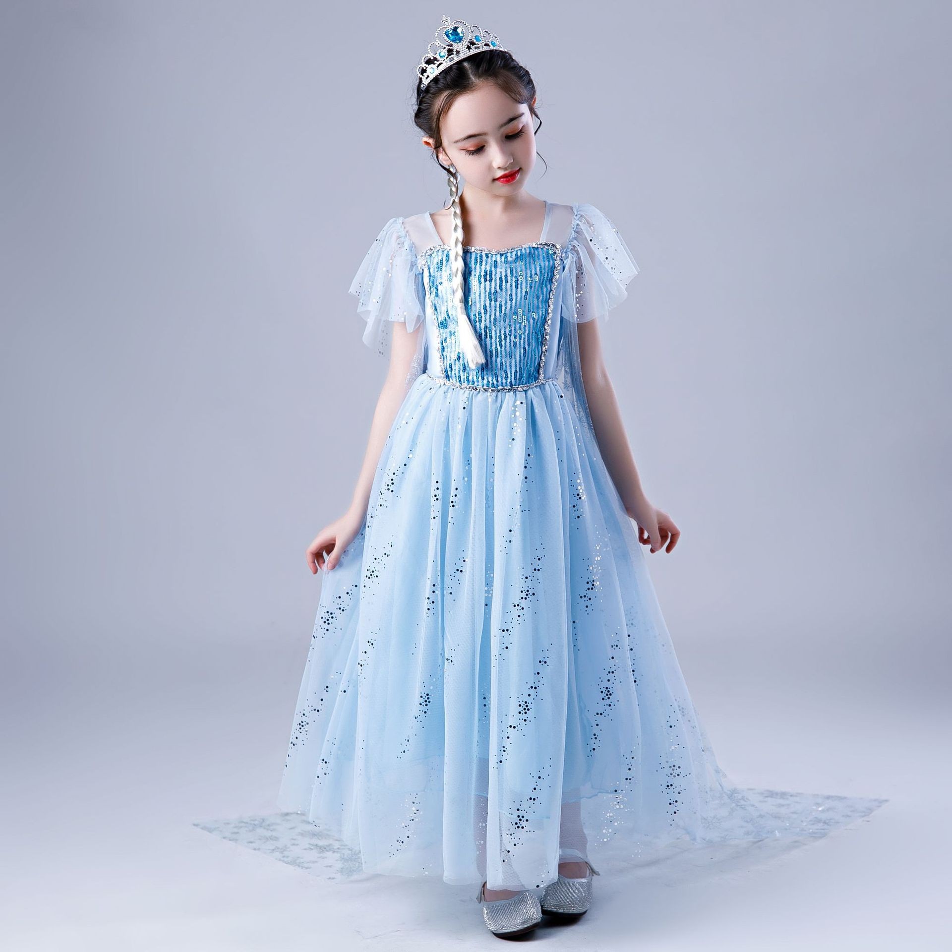Picture of Ice and Snow 2 Mesh Shiny Colorful Diamond Sequins Long Sleeve Dress Long Dress