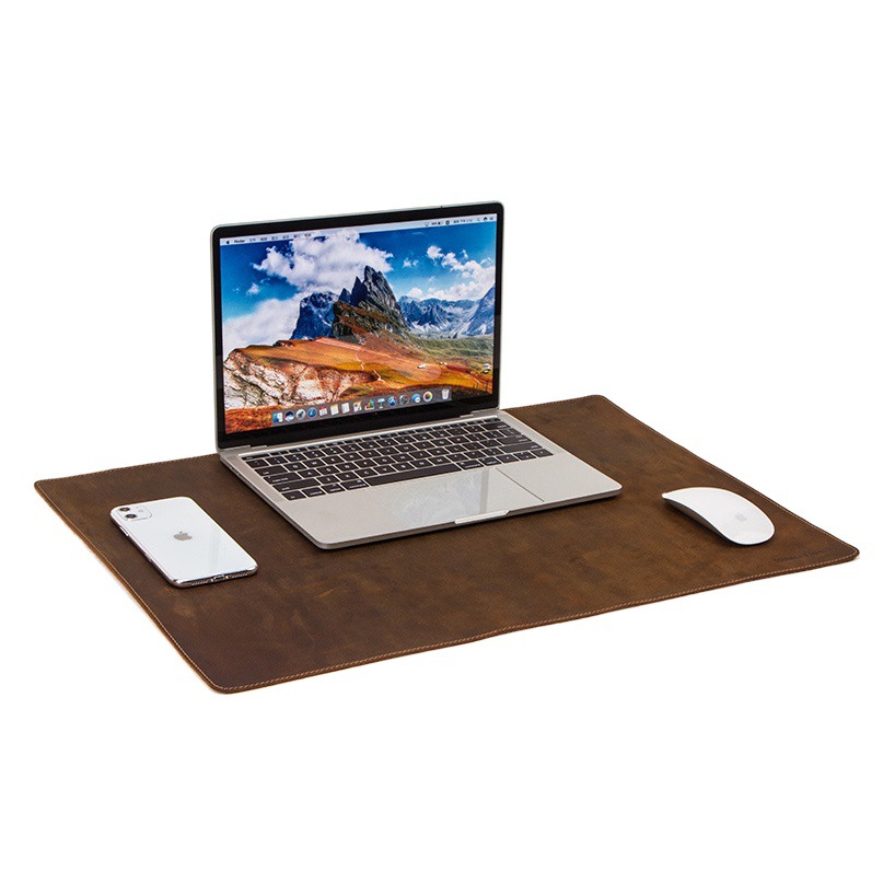 Vintage Crazy Horse Leather Laptop Office Desk Mat Summer Heat Insulation Comfortable Oversized Computer Mouse Pad in stock