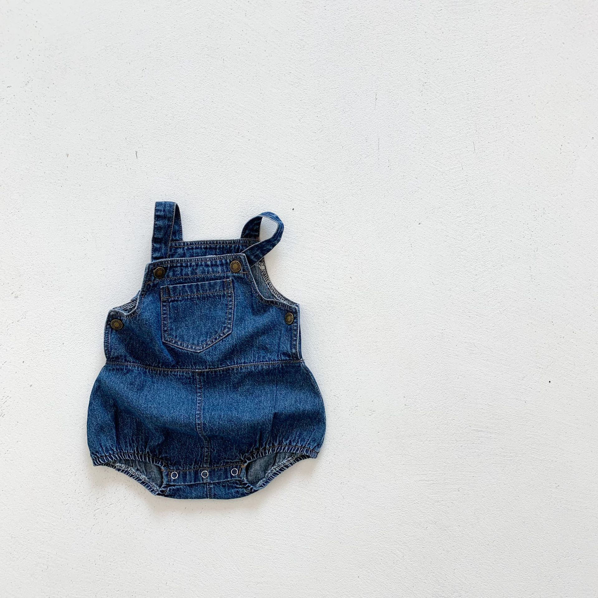 Picture of 2025 Spring and Summer Baby Denim Bag Fart Clothes 0-3 Years Old Baby Clothes Boys and Girls Cotton Jumpsuits Crawling Clothes