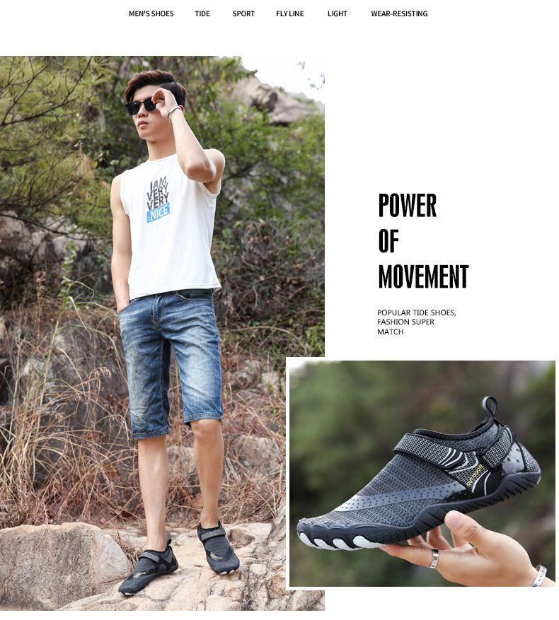 New beach swimming shoes outdoor five-finger shoes factory direct fishing shoes men's wading shoes upstream shoes