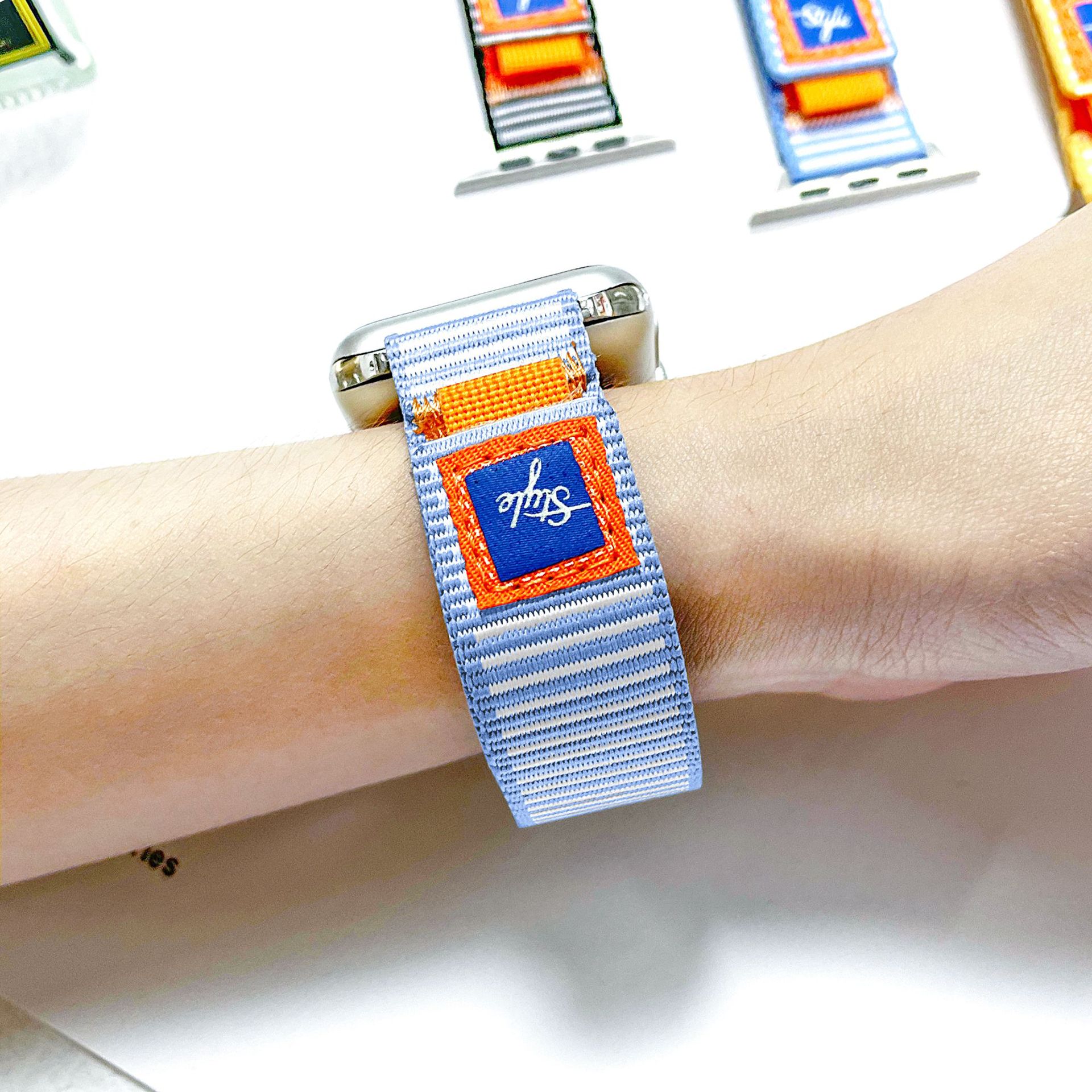 Picture of For Apple Watch Strap Fluorescent Nylon iwatch1-10 Generation S9 Luminous Color Strip Loop Velcro Strap