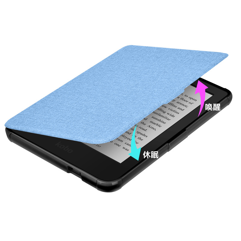 Picture of Applicable to 2022Kobo Clara2E e-book protective cover linen pattern handheld TPU leather case compatible with Tolino