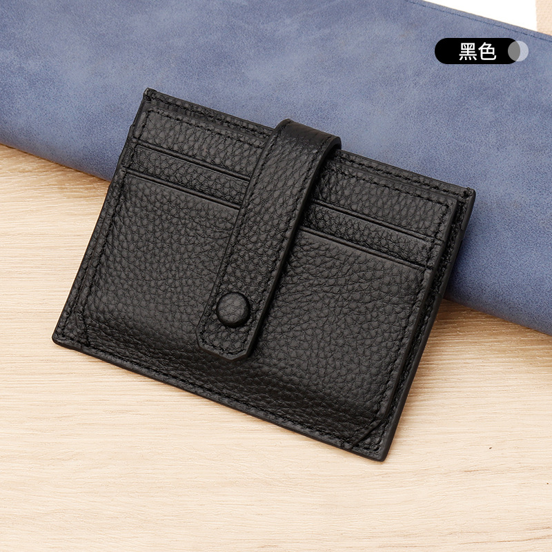 Picture of Card Holder Men's Genuine Leather Ultra-thin Compact Card Holder Mini Multi-position Driver's License Card Holder Exquisite High-end Card Holder for Women
