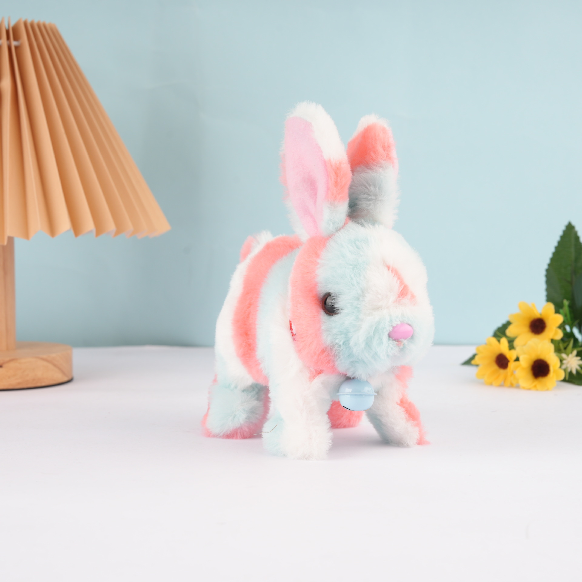 Picture of Plush Electric White Rabbit Simulation Pet Can Walk, Call, Move Mouth, Shake Ears Angora Rabbit Pet Toy
