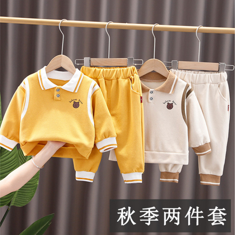 Boys' Autumn Clothes suit Children's Polo Shirt Children's Clothes Spring and Autumn Casual Children's Clothing Western-style Baby Sports Two-piece Set